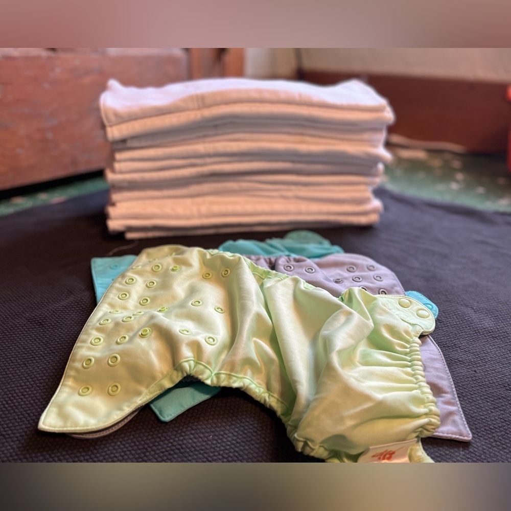Flip Organic Night Time Cloth Diaper Inserts and 3 Flip PUL Covers — 17 Inserts